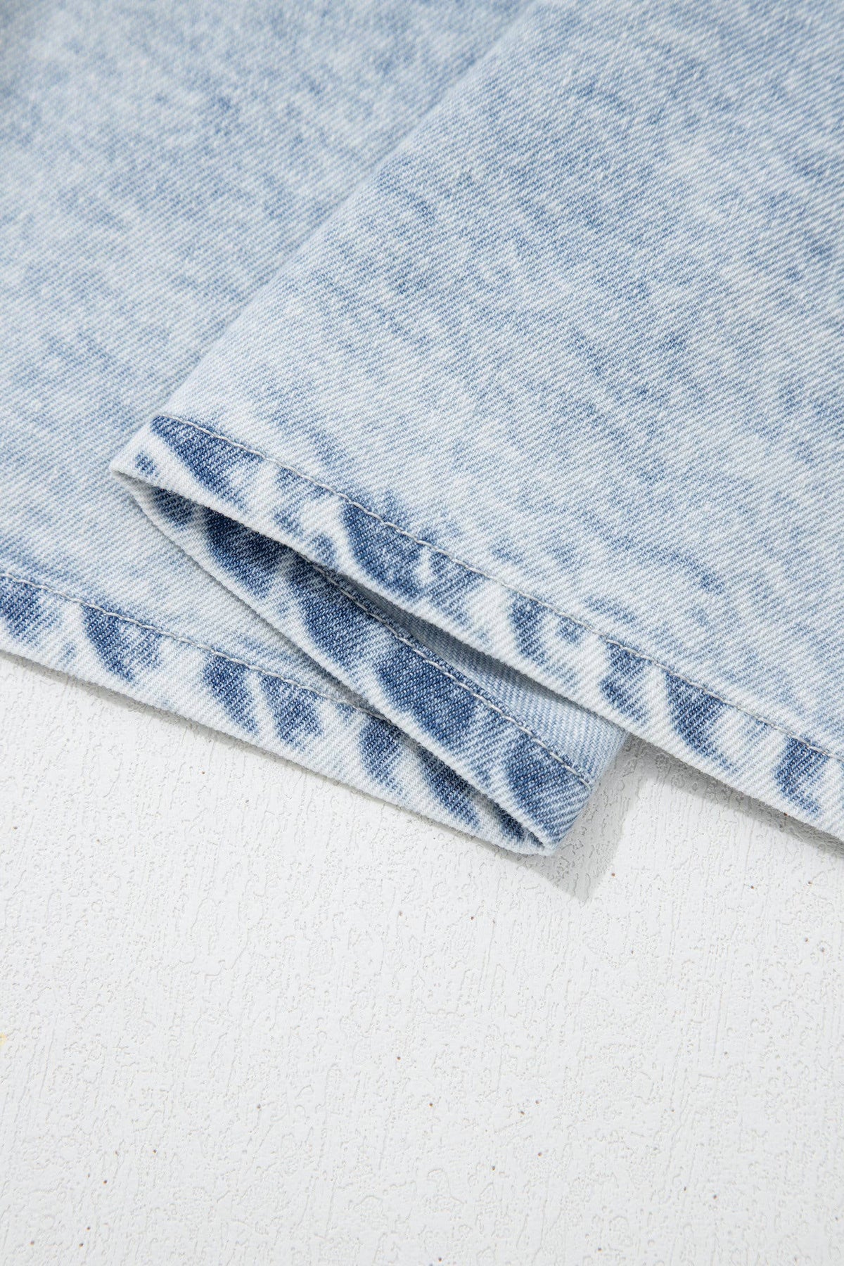 DENIM PLEATED TOP