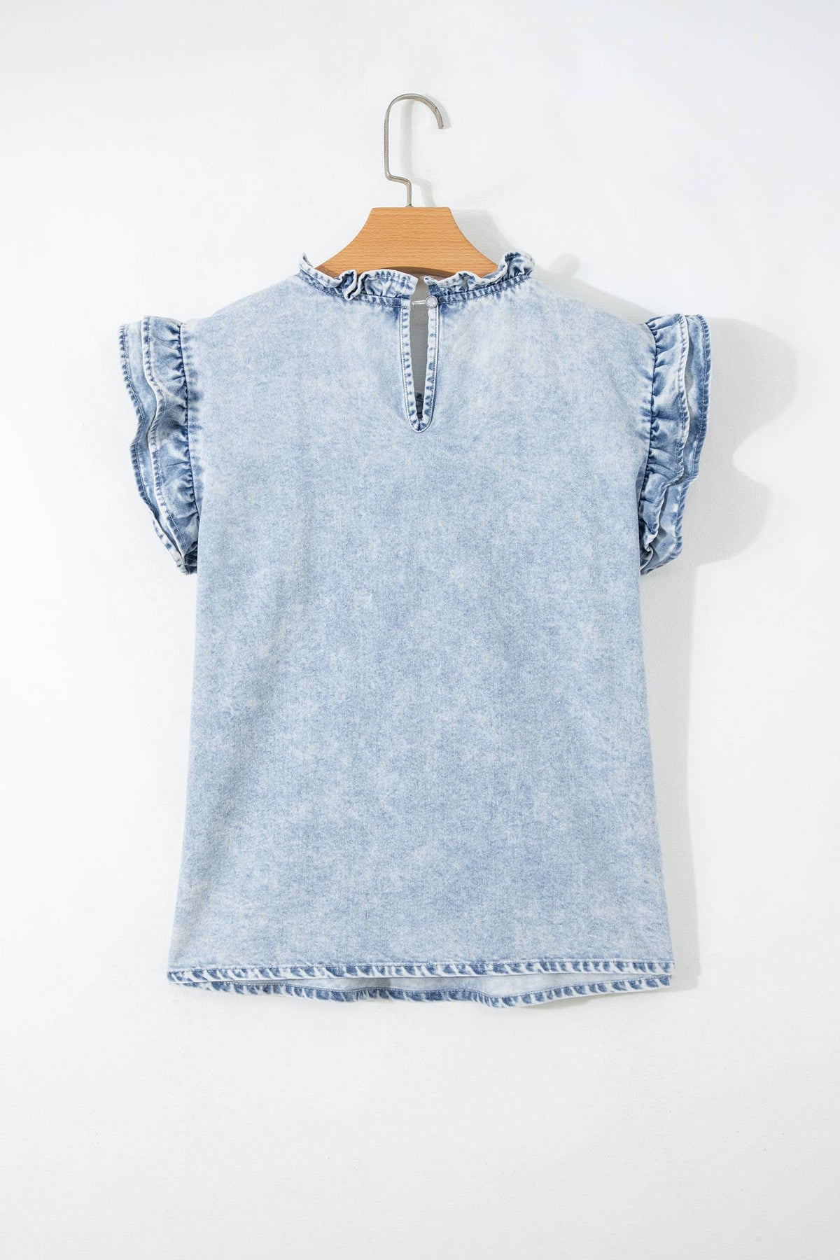 DENIM PLEATED TOP