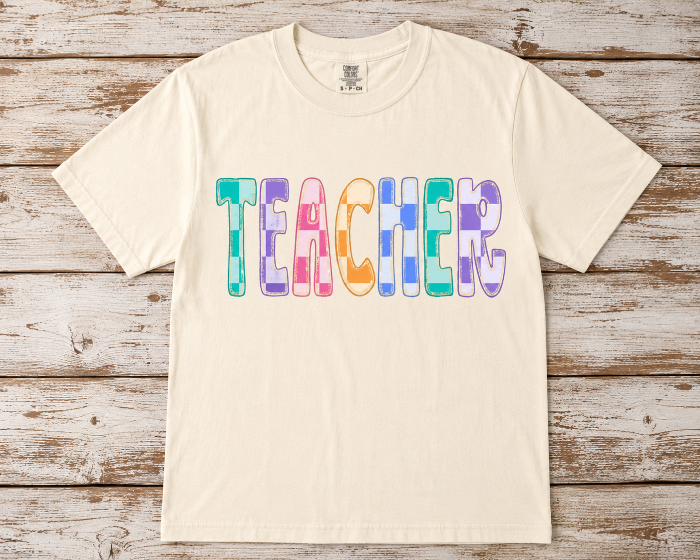 Checkered Teacher Tshirt