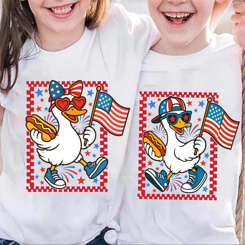 Duck Patriotic Kids tshirt