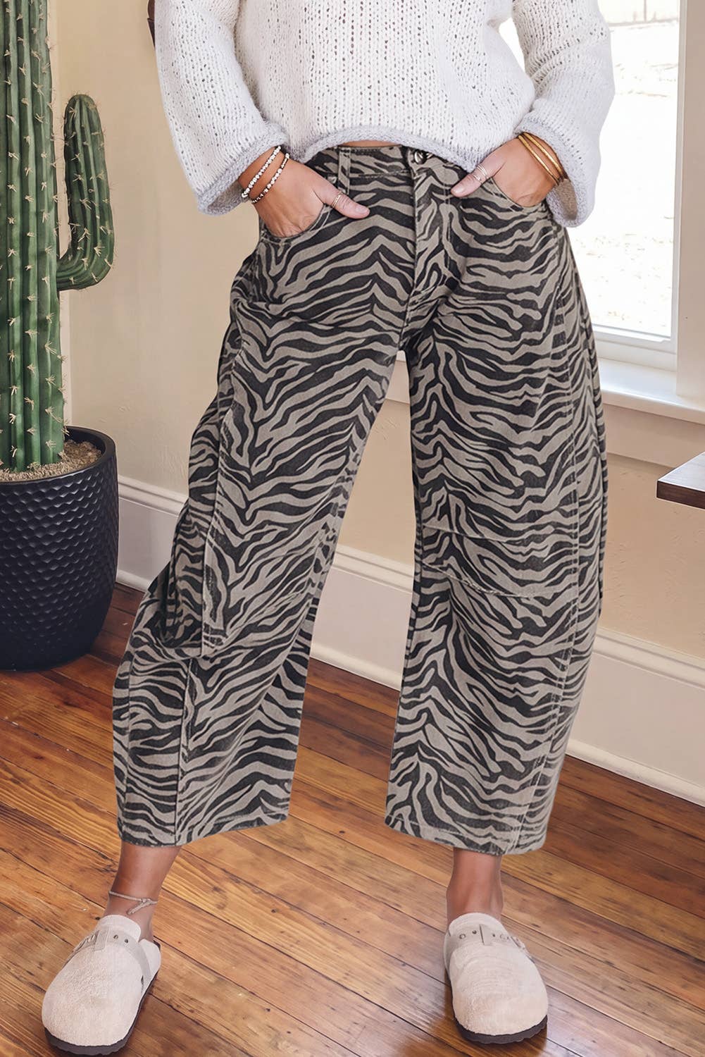 WESTERN ZEBRA STRIPED PANTS
