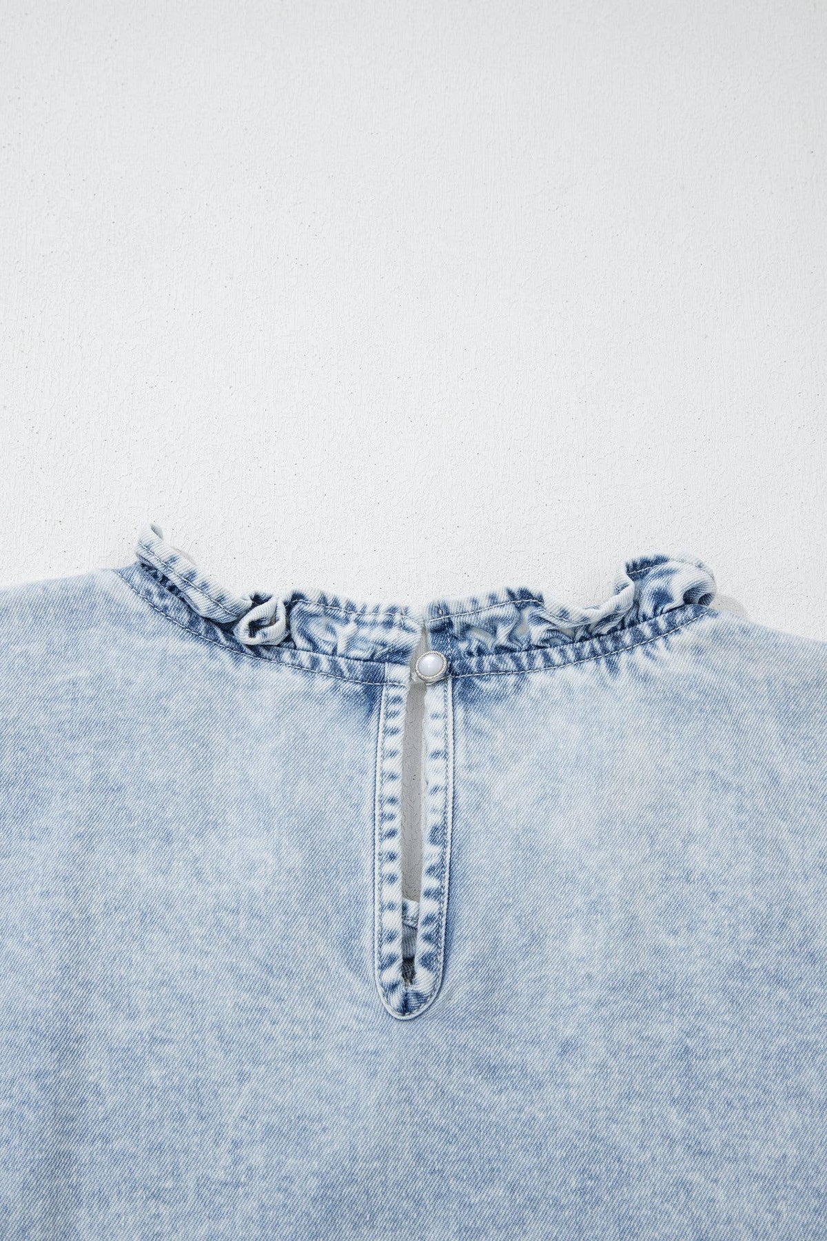 DENIM PLEATED TOP